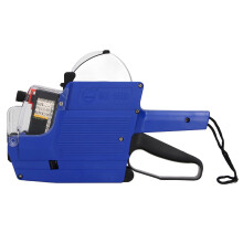 Blue Price Tag Gun 10 Digits 2 Lines Labelling Marker Attacher Tool for Office