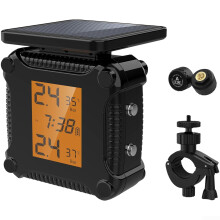 Solar Powered Motorcycle Tire Pressure Monitor with Color Display, IP65 Waterproof Precision Sensors (M8)