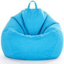 Bean Bag Chair Cover No Filler Large XL Linen With Handle Washable Grey Blue Stuffed Animal Storage Lined