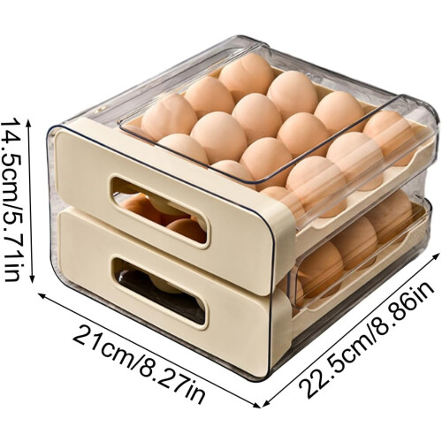 Egg Dispenser for Refrigerator Stackable Box With Lid Reusable Egg Organizer For Home Kitchen Farmhouse RV Camping 2