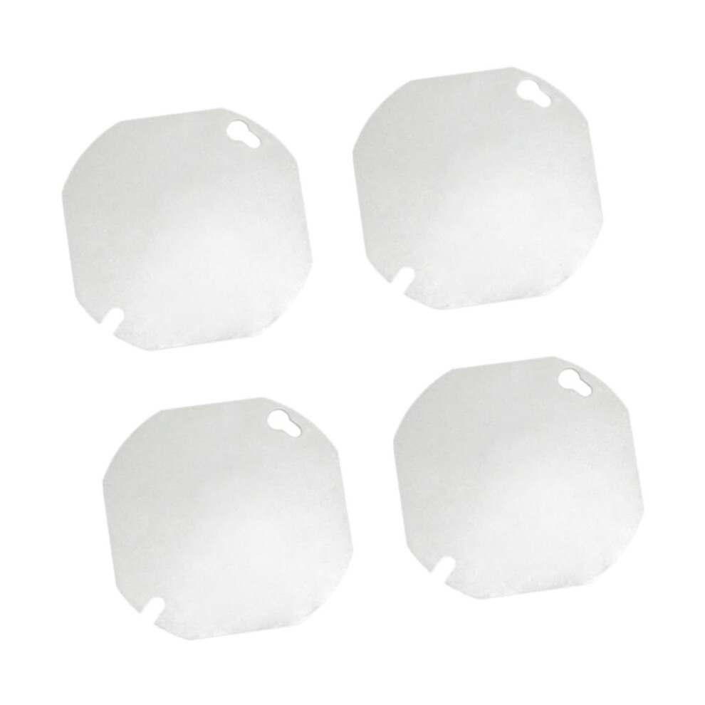 4 Pack Electrical Junction Box Cover Plates Galvanized Steel 4' Octagonal 9094768812716