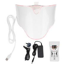 LED Face Mask Beauty Device, 7 Colors LED Light Therapy for Acne Reduction and Wrinkle Improvement, Red Blue Light with Two Brightness Modes