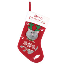 Enfeite de Natal de Gato Tricotado, Meia de Feltro de Qualidade Tradicional com Design 3D, Decoração de Natal para Amantes de Animais de