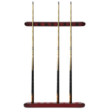 Wandmontiertes Holz-Billard-Cue-Halter, Weinrot, 48cm
