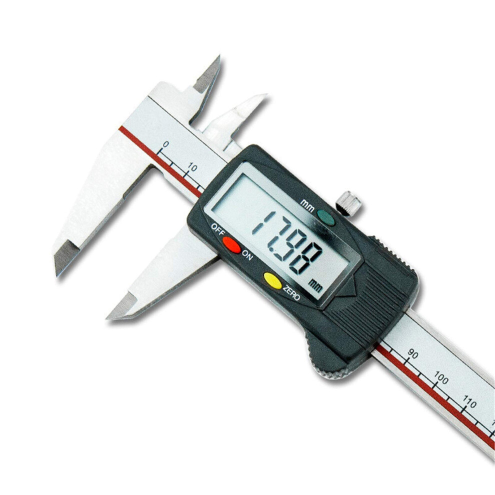 Digital Vernier Caliper 0200Mm Stainless Steel, Digital Calipers With Fractional Readings, Inch And Millimeter Readout 9347817573749