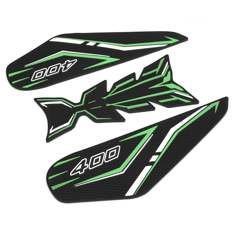 3Pcs Rubber Fuel Tank Stickers Suitable For Kawasaki Z400 Ninja 400 Green 9461379153970