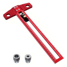 Woodworking Scriber Ruler With 90Degree Line Gauge DrillPositioning Jig Aluminum Alloy TSquare 300mm Cabinetry