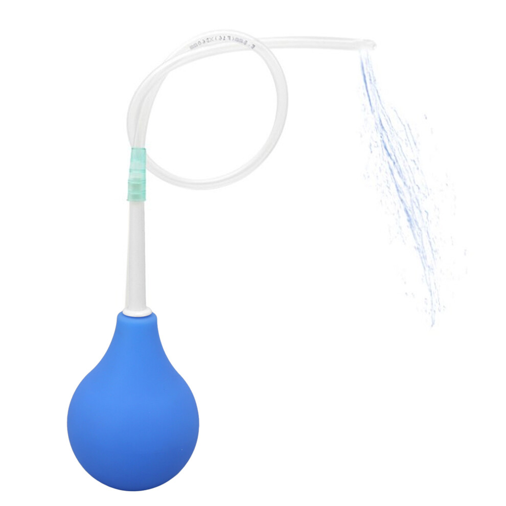 Silicone Enema Bulb Kit With Hose 224Ml, Blue,Women Anal Cleaner 8441379155625