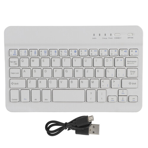 HB028 7in White Bluetooth Mini Keyboard 59 Keys for Tablet Computer Accessories 1
