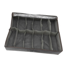 Cassetto Organizer per Scarpe Sotto Letto, Grigio, Tessuto Spazzolato Pieghevole