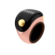 Ring Counter Smart Thumb Operated Silent Meditation Counter with Adjustable Size LED Screen - Pink Color