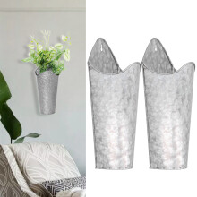 2PCS Rustic Iron Art Wall Planter 9x15x30cm for Indoor/Outdoor Decor