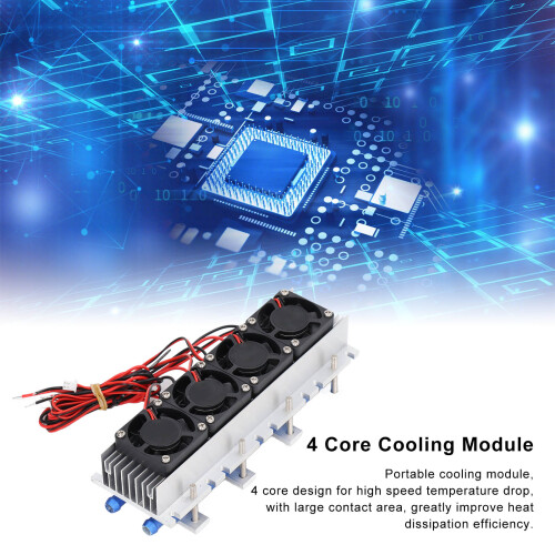 High Speed 4 Core Air Cooler Module for Refrigeration DC 12V 30A 288W 2