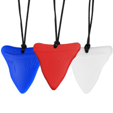 Pack of 3 Baby Necklace Chew Chains – Safe Silicone Teething Tubes for Babies, Kids, Adults