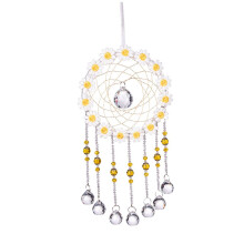 Dreamcatcher, Crystal Sun Catcher, Yellow, Dream Crystal Ball, Prism, Hanging Pendant, Ornament, Crystal Dream Catcher