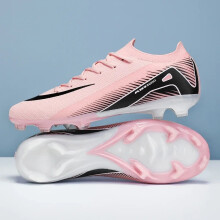 (PInk FG, 38) New Men Outdoor Football Boots Soccer Shoes Cleats Match Training TF/FG Grass Ankle Long Spikes Sport