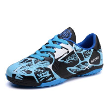 (Blue TF, 32) New Men Kids Soccer Shoes Cleats Ultralight Non-Slip Grass Adult Professional Football Boots Boys Training Shoes