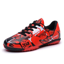 (Red TF, 40) New Men Kids Soccer Shoes Cleats Ultralight Non-Slip Grass Adult Professional Football Boots Boys Training Shoes
