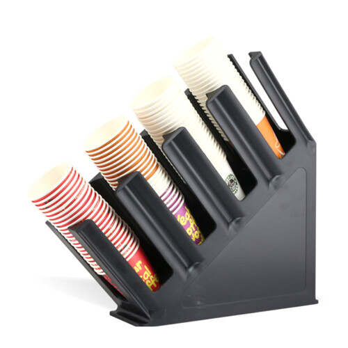 4 Stacks Portable disposable Paper Cup Lid Holder-Black 1