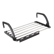 Multi-function Balcony Folding Shoes Towel Drying Rack-Black
