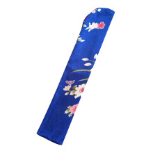 Elegant Folding Hand Fan Bag Holder Dustproof-Deep Blue