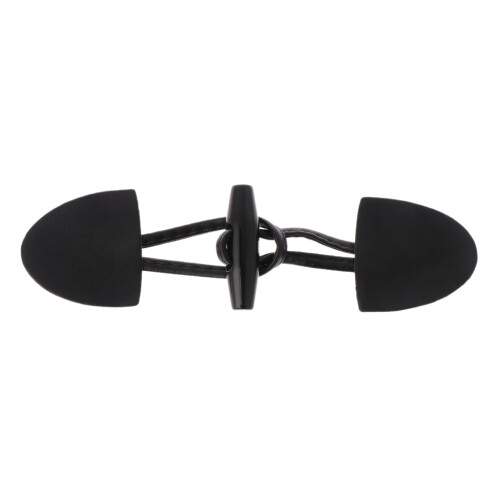 6 Pair Toggles Closure with Horn Button Sewing Button PU-Black