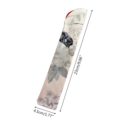 Elegant Folding Hand Fan Bag Holder Dustproof-Deep Blue 2