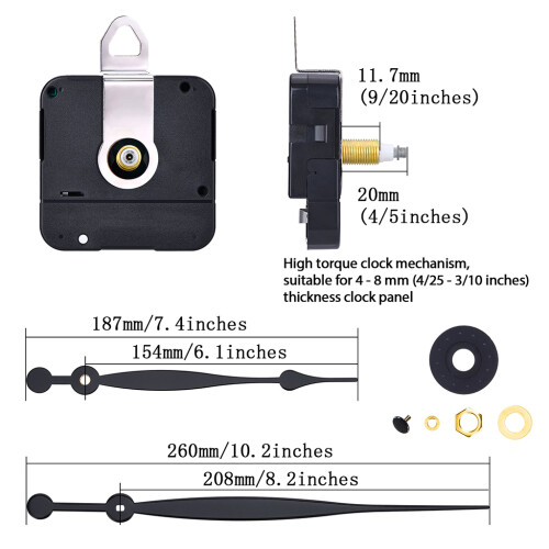 High Torque  DIY Wall Clock Quartz Movement Mechanism with 8 2