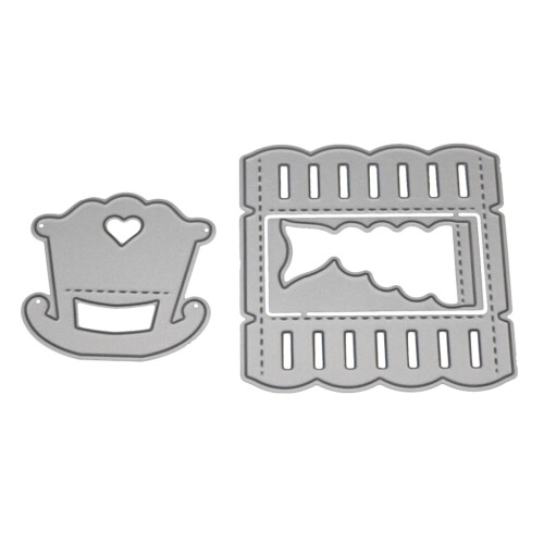 3D Baby Cot Metal Cutting Dies Stencil DIY-Silver M