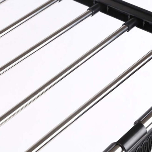 Multi-function Balcony Folding Shoes Towel Drying Rack-Black 2