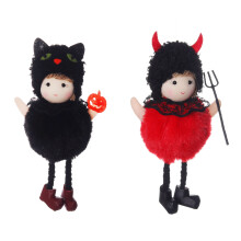 Halloween dekoráció ünnepi hangulathoz, minőségi anyagból és elegáns dizájnnal készült partidekoráció, 2 db fekete piros szövet,