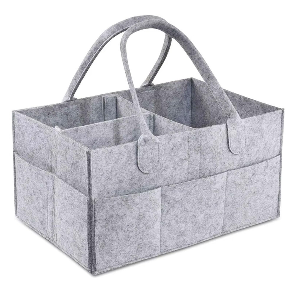 Baby Nappy Caddy Organiser, Changing Table Organiser, Baby Storage Basket Grey