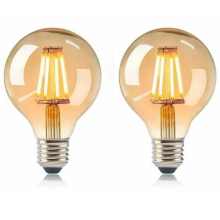 Dimbar vintage rørformet LED-lampe, varmt hvitt lys med klart glassdeksel, energieffektiv E26-sokkelpære, høy fargegjengivelsesindeks,