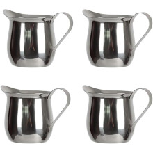 4 Pieces Stainless Steel Milk Frothing Pitcher 60ml with Precise 2oz Measurement for Latte Art