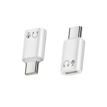 Lightning Buchse auf USB-C Stecker Adapter – Aluminium Kopfhörer Adapter White