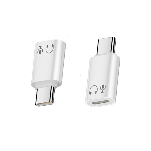 Lightning Buchse auf USB-C Stecker Adapter – Aluminium Kopfhörer Adapter White