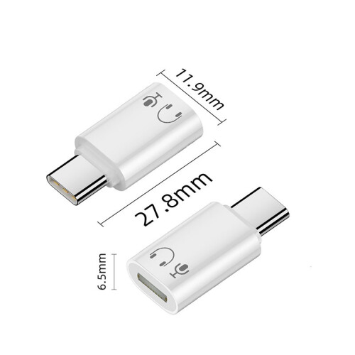 Lightning Buchse auf USB-C Stecker Adapter – Aluminium Kopfhörer Adapter White 2