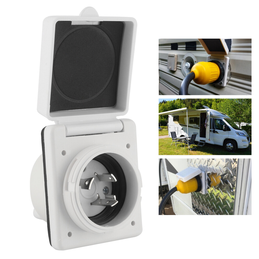 30Amp Rv Power Inlet Outlet Uv Resistant Sturdy Plastic Waterproof Cover 8751379167321