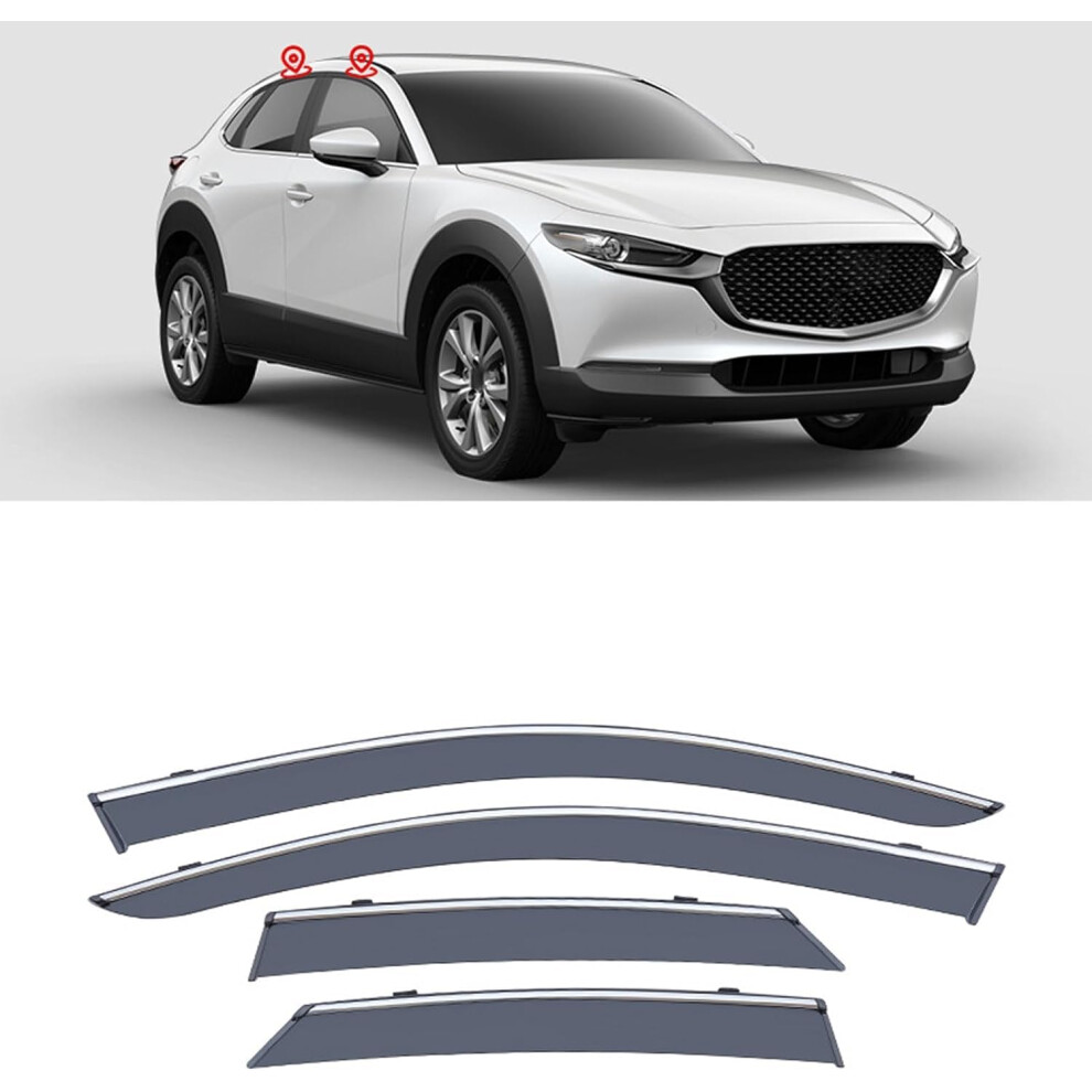 Window Visors Rain Guards 20202024 Dm Allweather Uv Protection 4Piece Set For Mazda Cx30 9187378832530