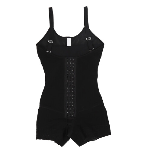 Thigh Slimmer Bodysuit Shaper Lace Hook Closure Black M 2