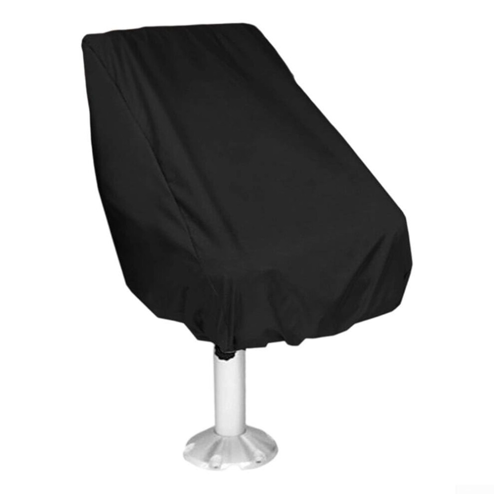 Boat Seat Cover Waterproof 210D Oxford Fabric Allweather Protection For Marine Speedboat Seats Elastic Hem Black 9199774049245