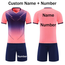 (Pink Custom Price, L Height 165-170CM) Soccer Jerseys Men Football Uniforms Set Kids New Sets Boys Survetement Adult Female