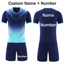 (Navy Custom Price, XS Height 140-150CM) Soccer Jerseys Men Football Uniforms Set Kids New Sets Boys Survetement Adult Female