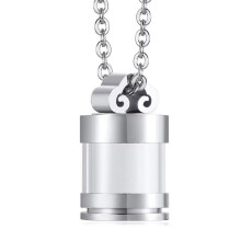 Clear Cylinder Necklace Ashes Vessel Ashes Necklace For Pet Urn Carry Along Necklace Memorial Locket Urn Container Heart Ashes Holder silver