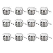 12-Pack Bränslehållare i Rostfritt Stål, Bränslehållare med Lock, Bränslehållare för Varmhållningsfat och Buffé, Grill