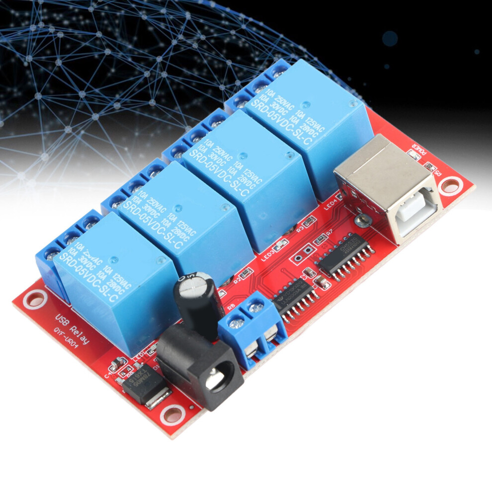 4 Channel Usb Relay Module 10A Dc/Ac Control, 5V, Pcb Board 4911379172525