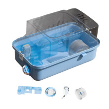Hamster Living Space MultiLevel Habitat With Clear Lid For Gerbils And Rabbits Blue