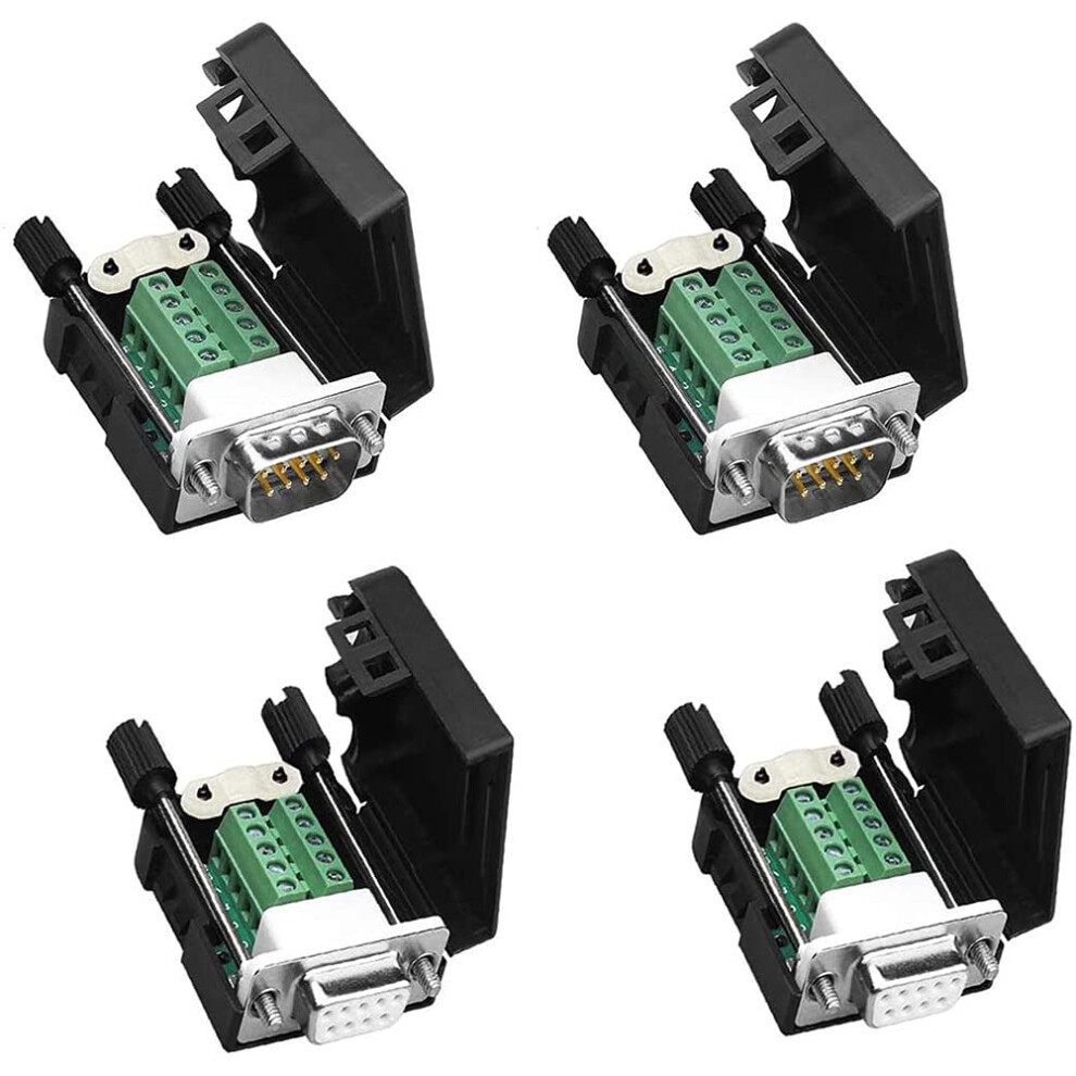 Db9 Rs232 Solderless Male Female Adapter 9Pin Serial Breakout Board With Screw Terminals 2Pack 9199774050593