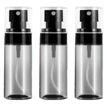 Flacon vaporisateur de voyage, brume fine, corps noir transparent, pour maquillage, lot de 3, matériau de haute qualité, étanche, idéal pour les