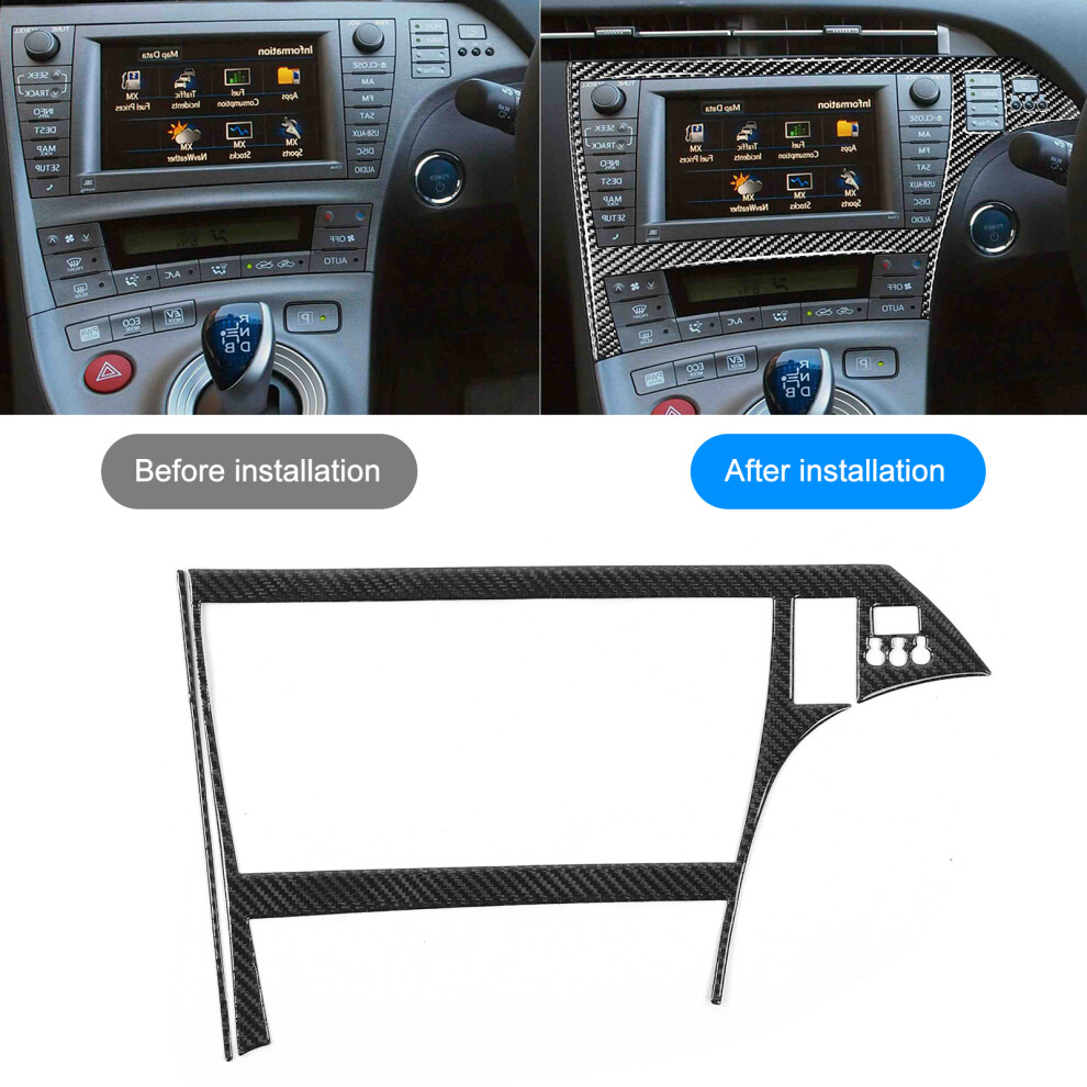 Durable 2Pcs Carbon Fiber Gps Panel Cover For Prius Rhd Easy Fit 7891379175122